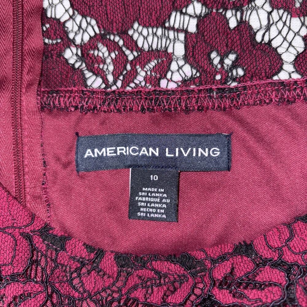 Retro Glam Illusion Lace Floral Holiday Cocktail Dress Burgundy Black 10 - Picture 8 of 15